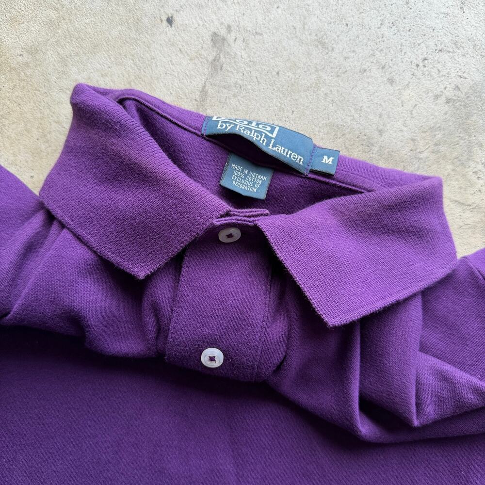 Vintage 90s Ralph Lauren Polo Purple Orange Pony Shirt Style M - Picture 5 of 7